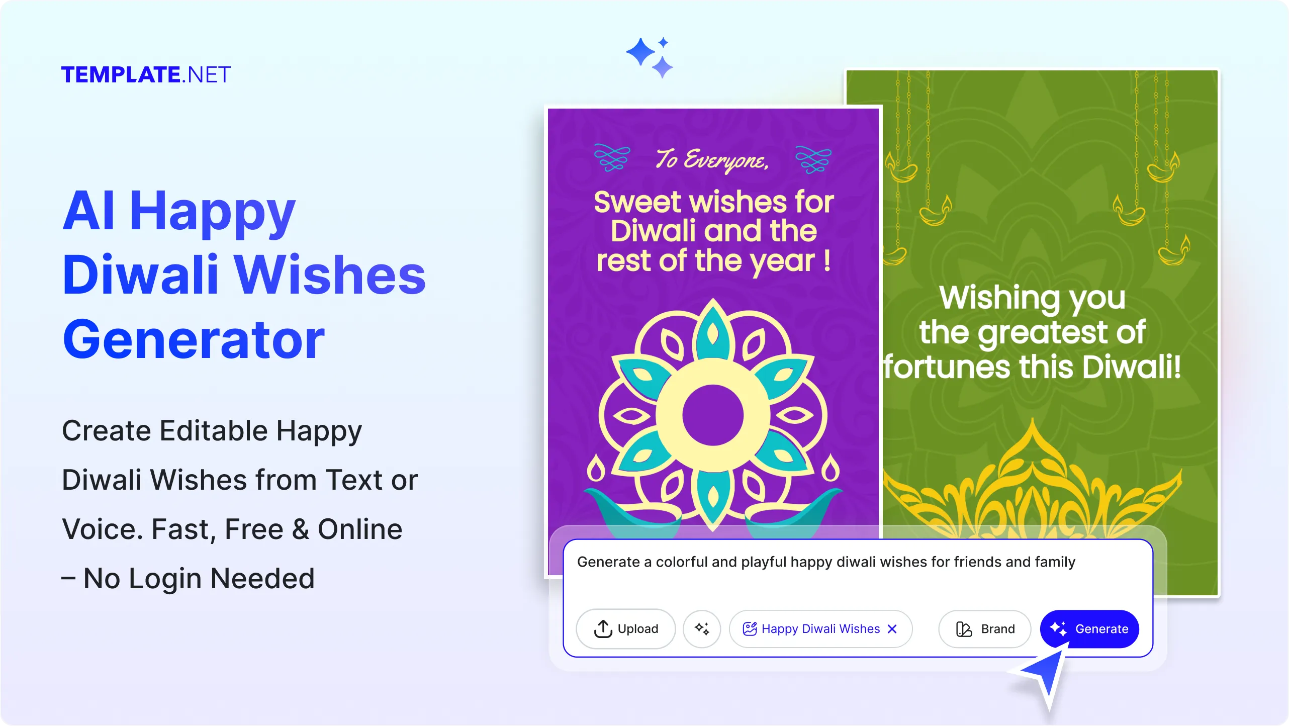 Free AI Happy Diwali Wishes Generator, Free AI Diwali Wishes Maker Online